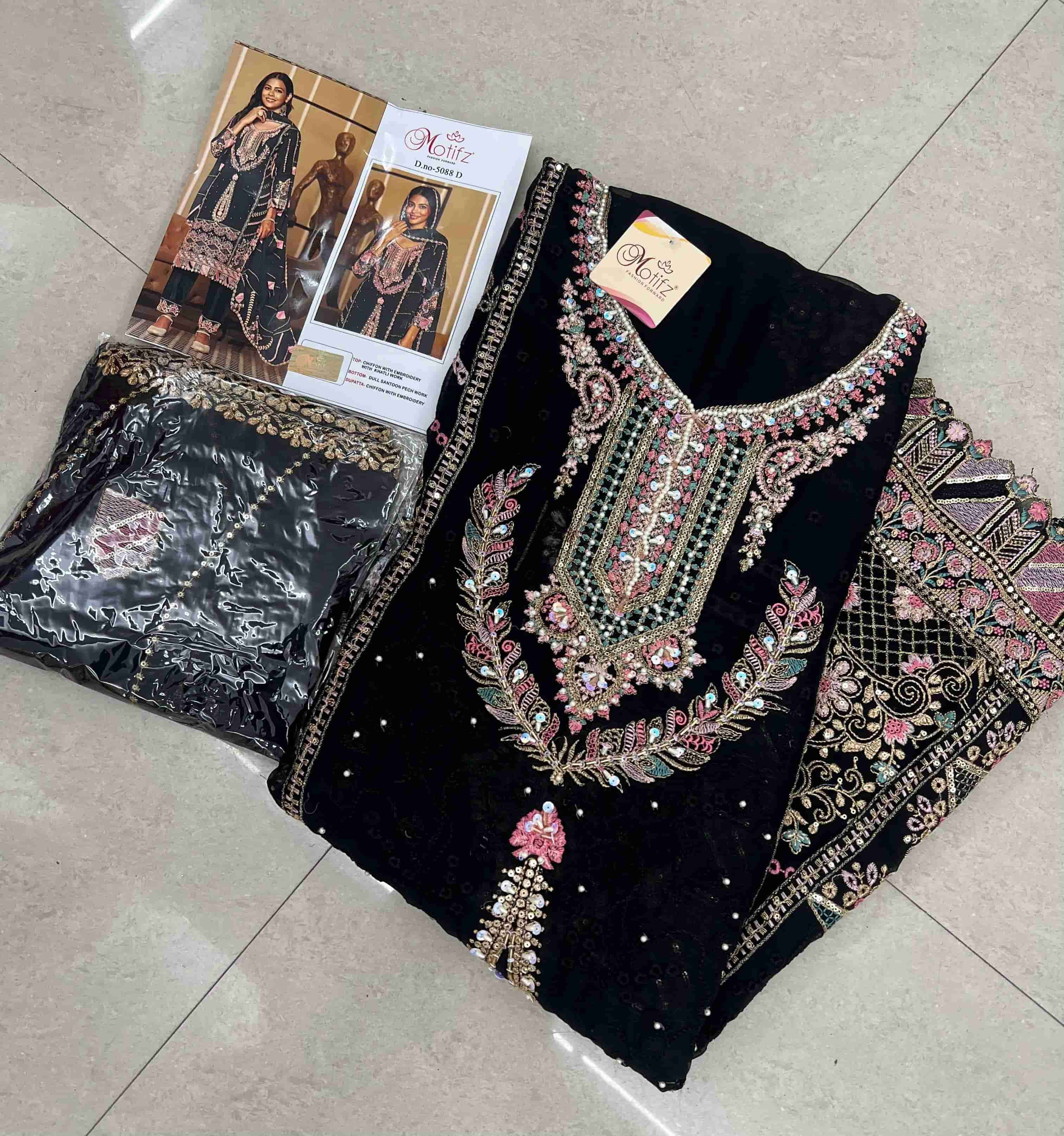 MOTIFZ D 5088 COLORS PAKISTANI CHIFFON SUIT WHOLESALER 
