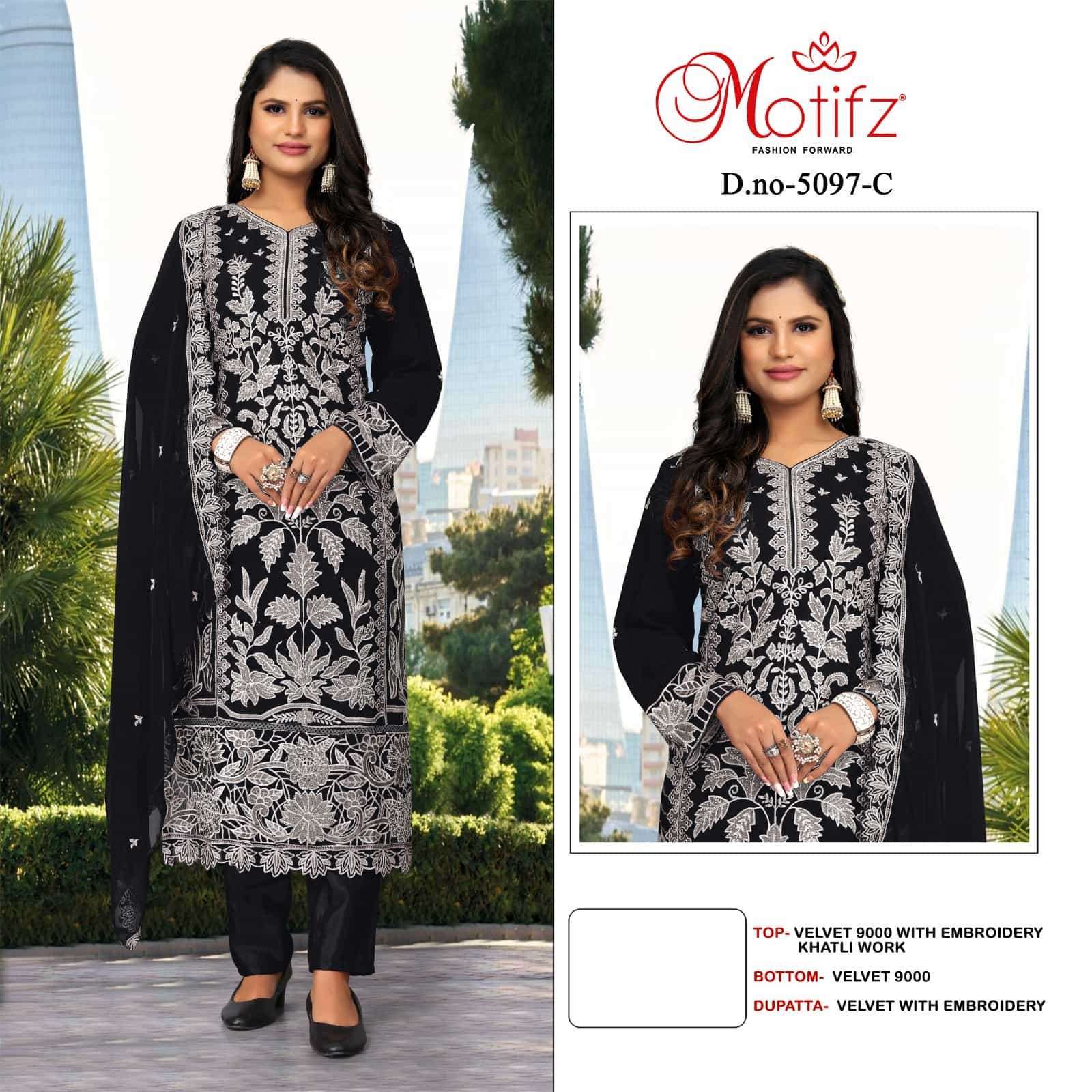 MOTIFZ D 5097 COLORS VELVET PAKISTANI SUIT WHOLESALER 
