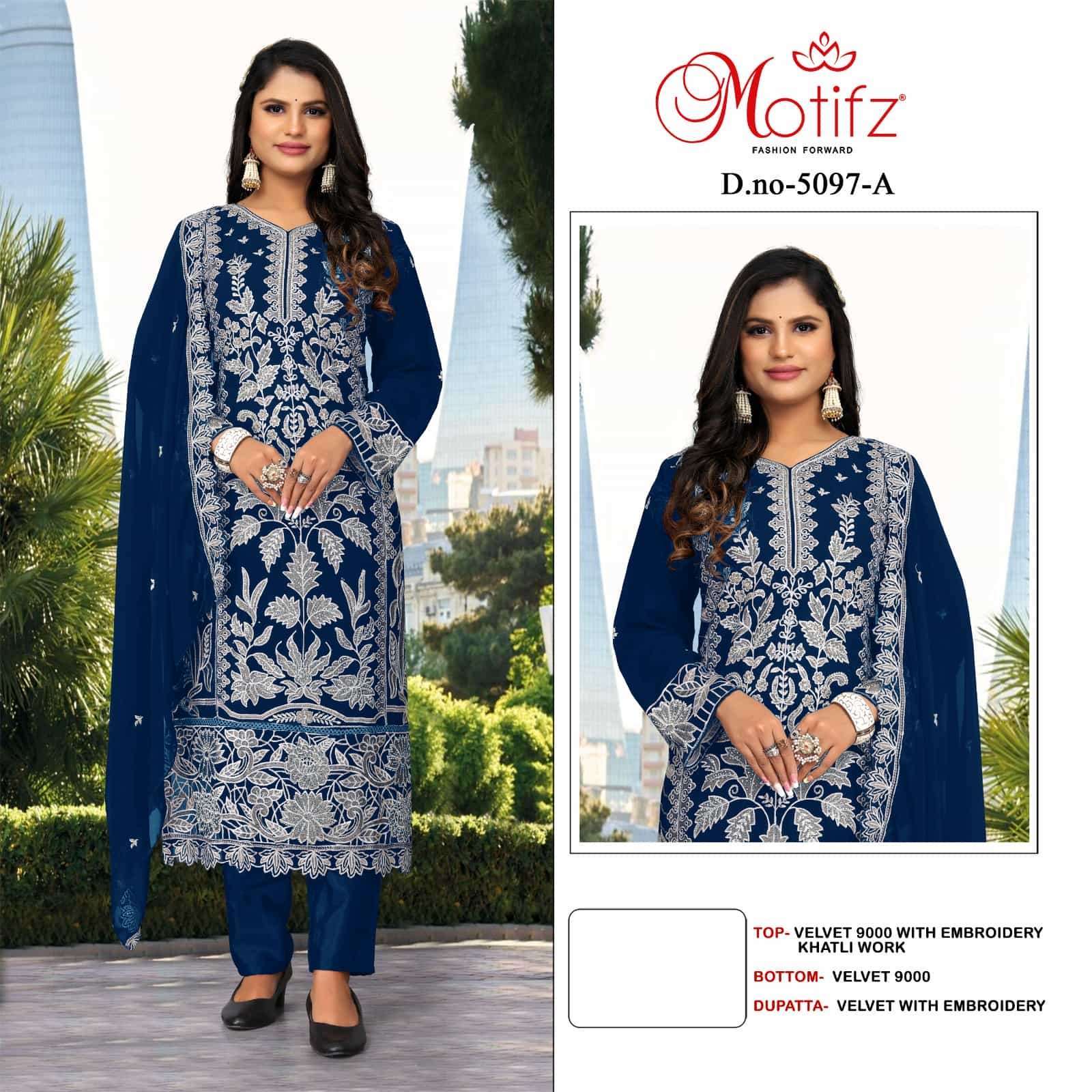 MOTIFZ D 5097 COLORS VELVET PAKISTANI SUIT WHOLESALER 