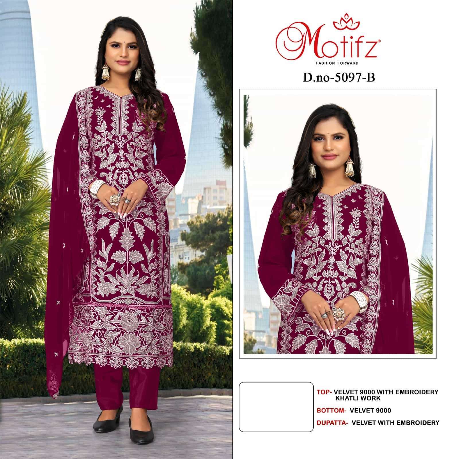 MOTIFZ D 5097 COLORS VELVET PAKISTANI SUIT WHOLESALER 