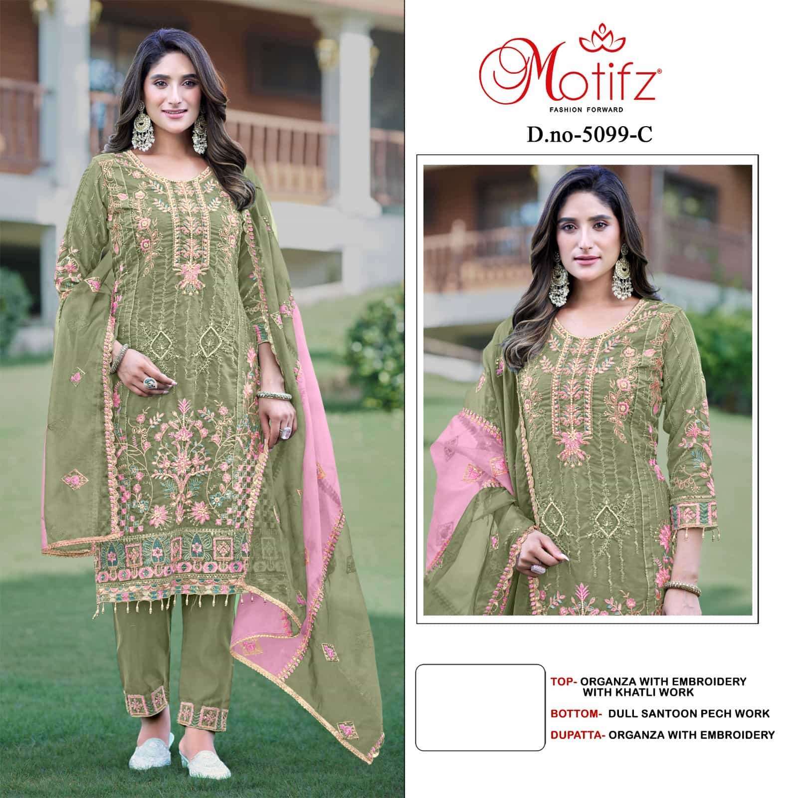 MOTIFZ D 5099 COLORS DESIGNER PAKISTANI SUIT CATALOG WHOLESALER 