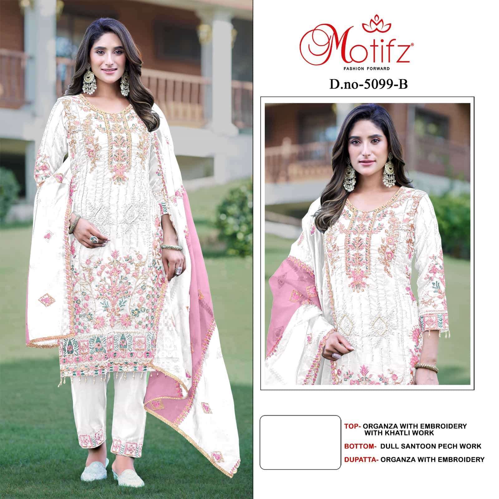 MOTIFZ D 5099 COLORS DESIGNER PAKISTANI SUIT CATALOG WHOLESALER 
