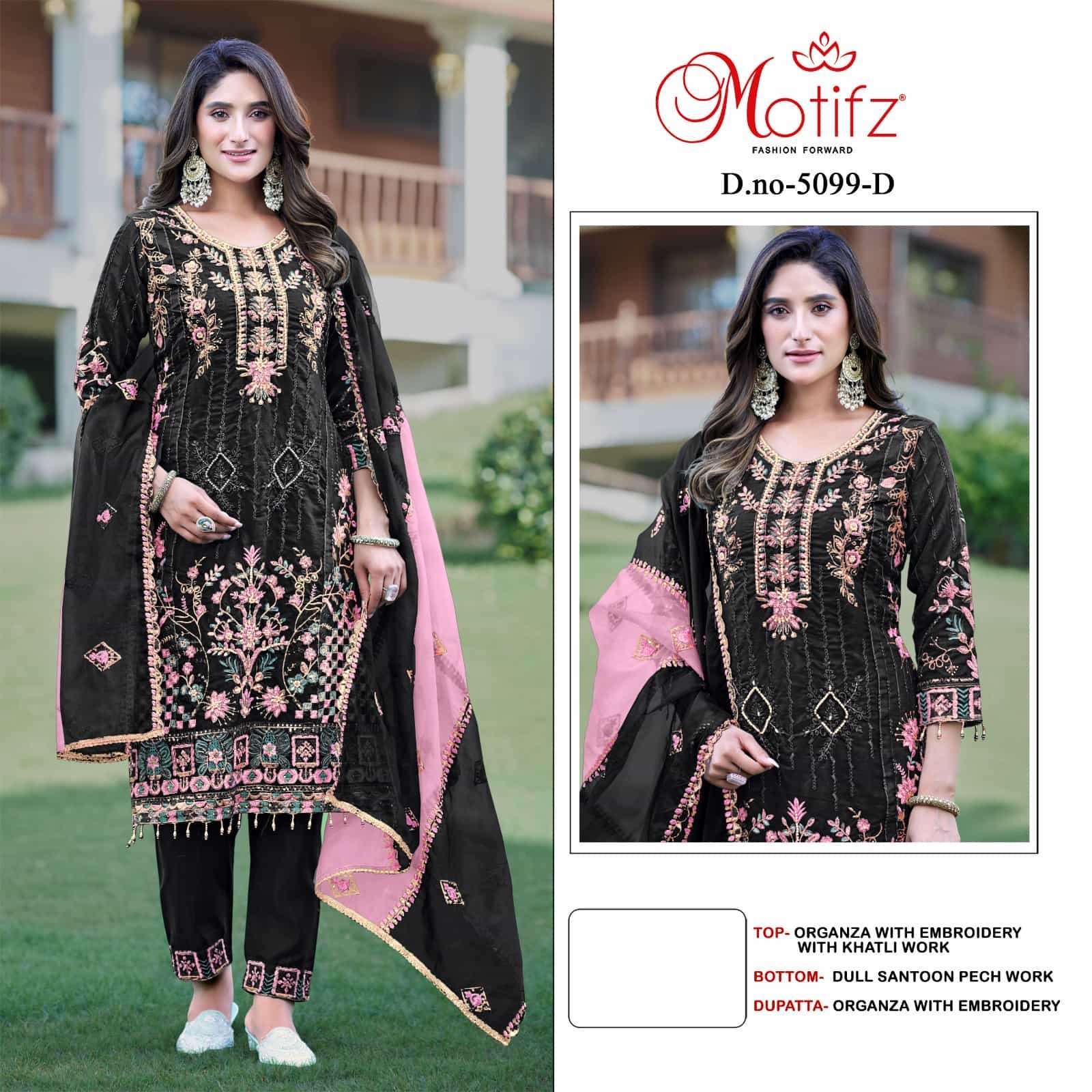 MOTIFZ D 5099 COLORS DESIGNER PAKISTANI SUIT CATALOG WHOLESALER 