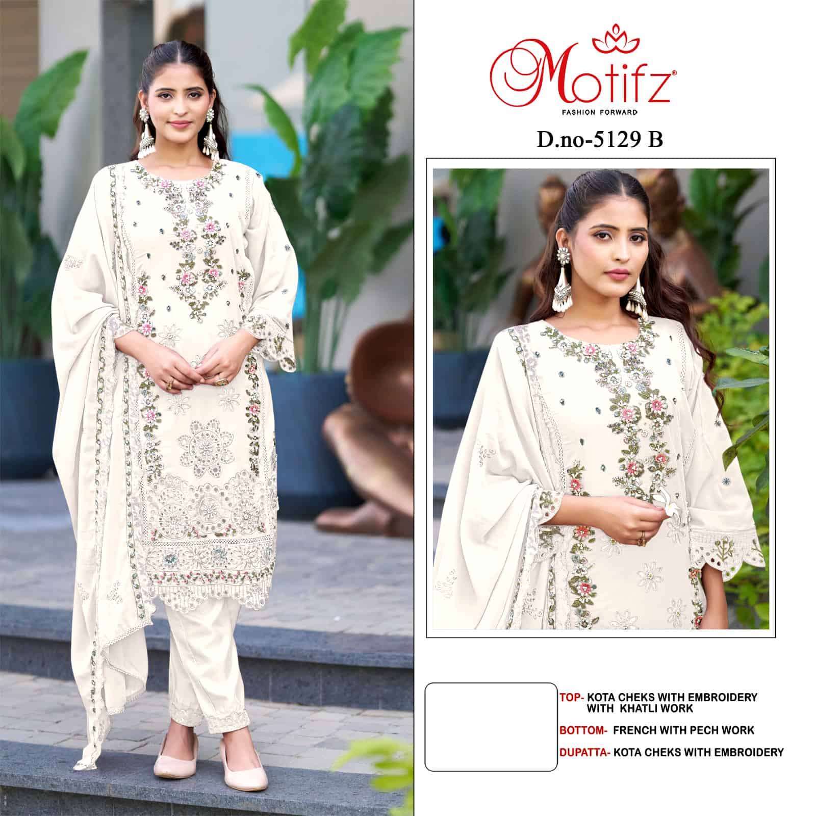 MOTIFZ D 5129 COLORS PAKISTANI KOTA CHEKS EMBROIDERY SUIT WHOLESALER BEST RATE 2025