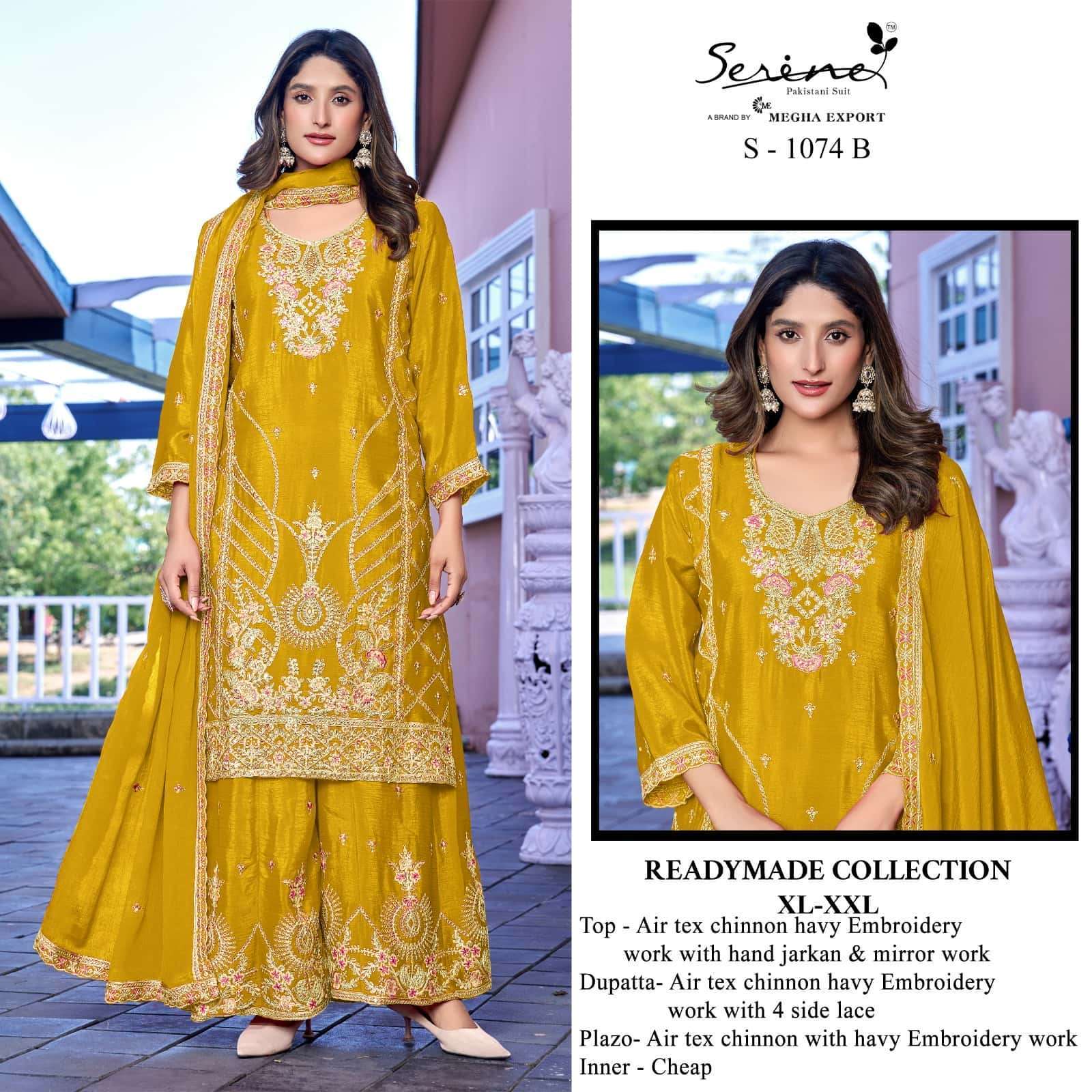 SERINE S 1074 COLORS WEDDING WEAR PAKISTANI READYMADE DRESS WHOLESALER IN INDIA 