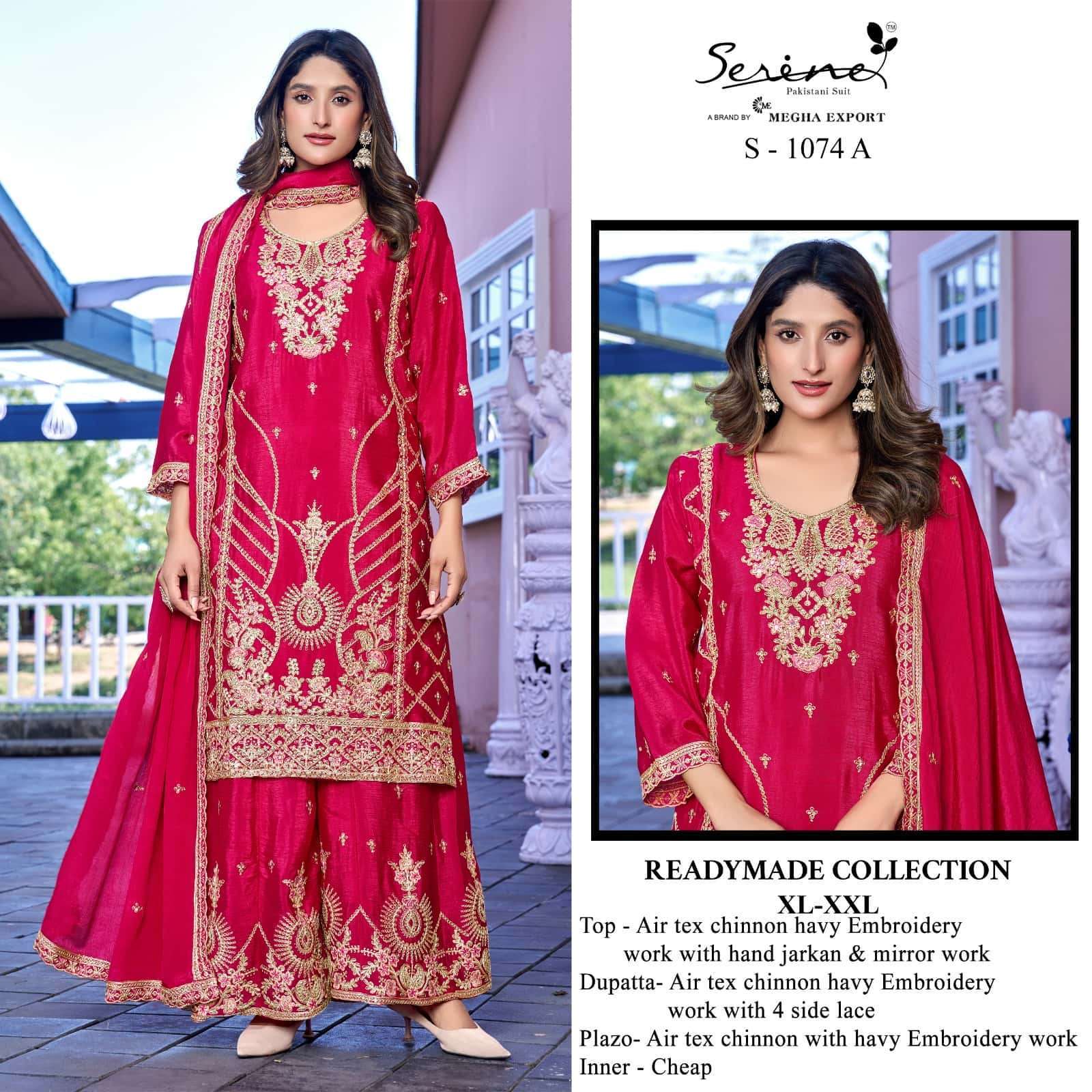 SERINE S 1074 COLORS WEDDING WEAR PAKISTANI READYMADE DRESS WHOLESALER IN INDIA 