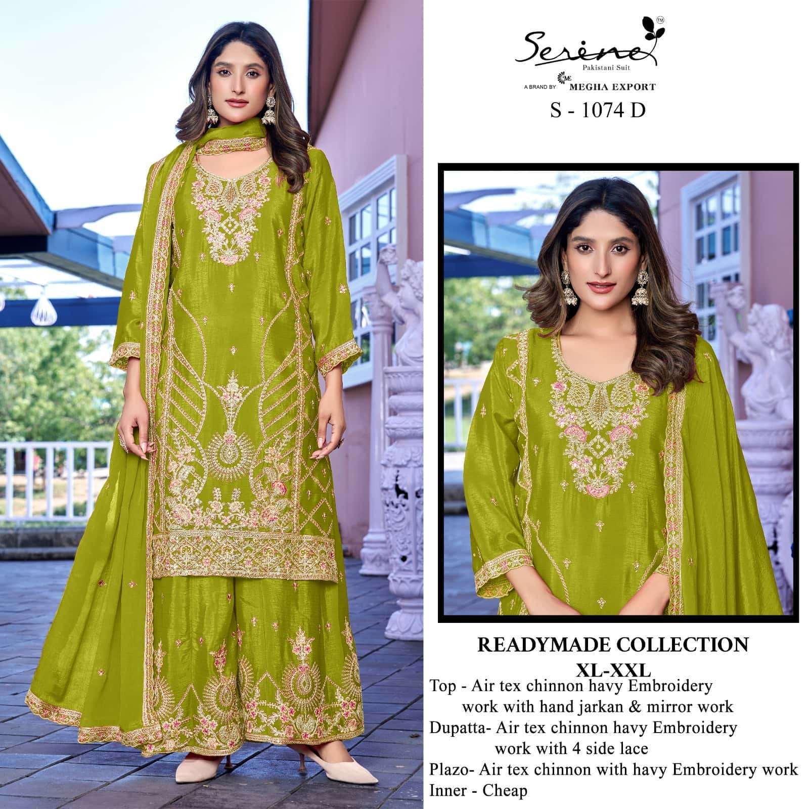 SERINE S 1074 COLORS WEDDING WEAR PAKISTANI READYMADE DRESS WHOLESALER IN INDIA 