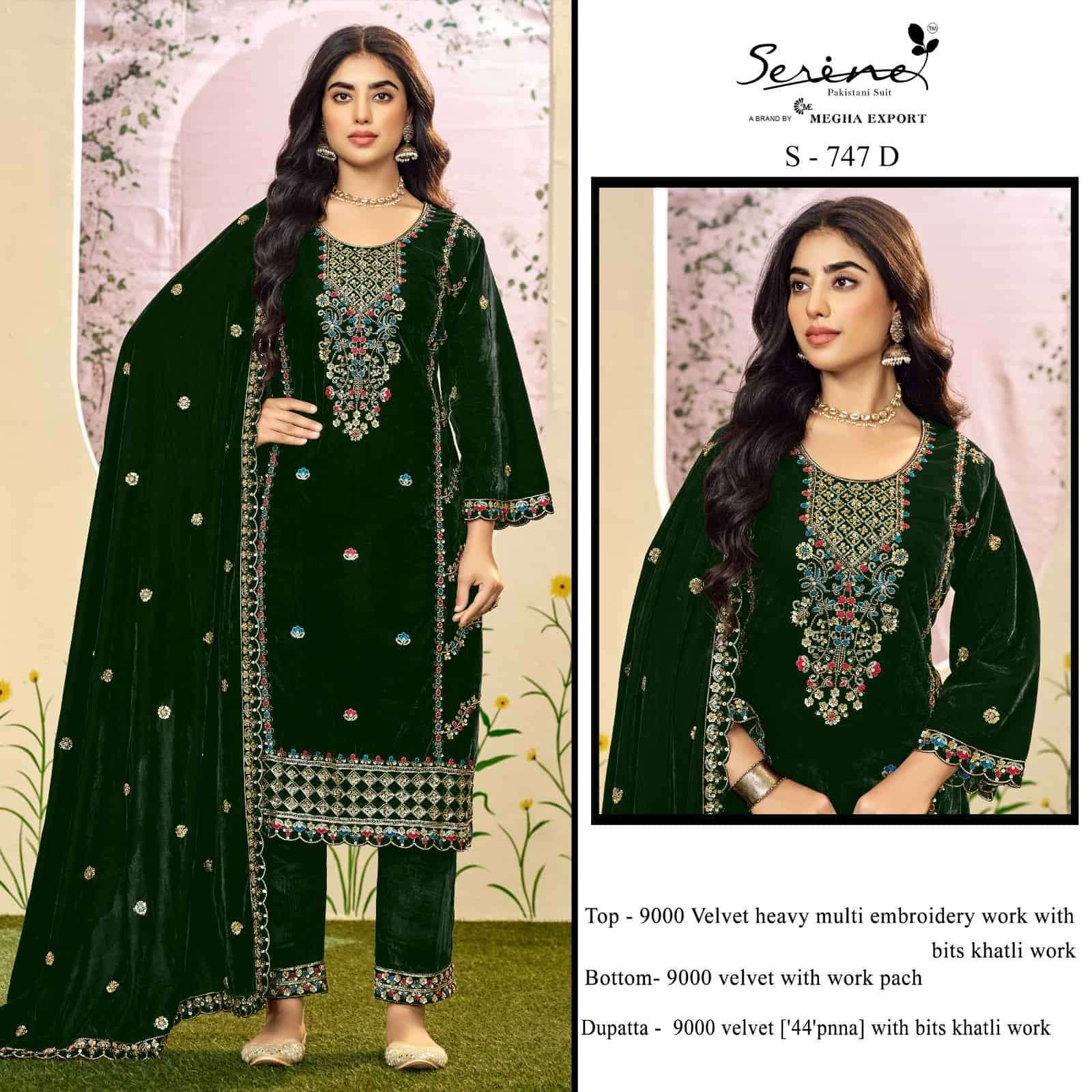 SERINE S 747 COLORS PAKISTANI VELVET SUIT WHOLESALER BEST RATE 