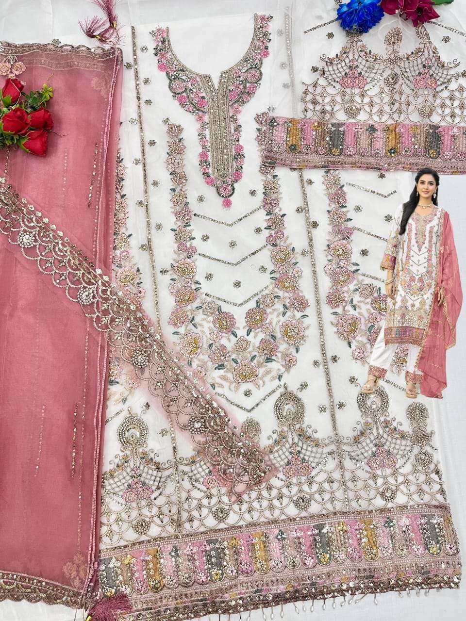 SHREE FAB K 5526 COLORS VOL 2 PAKISTANI ORGANZA DESIGNER SUIT WHOLESALER 