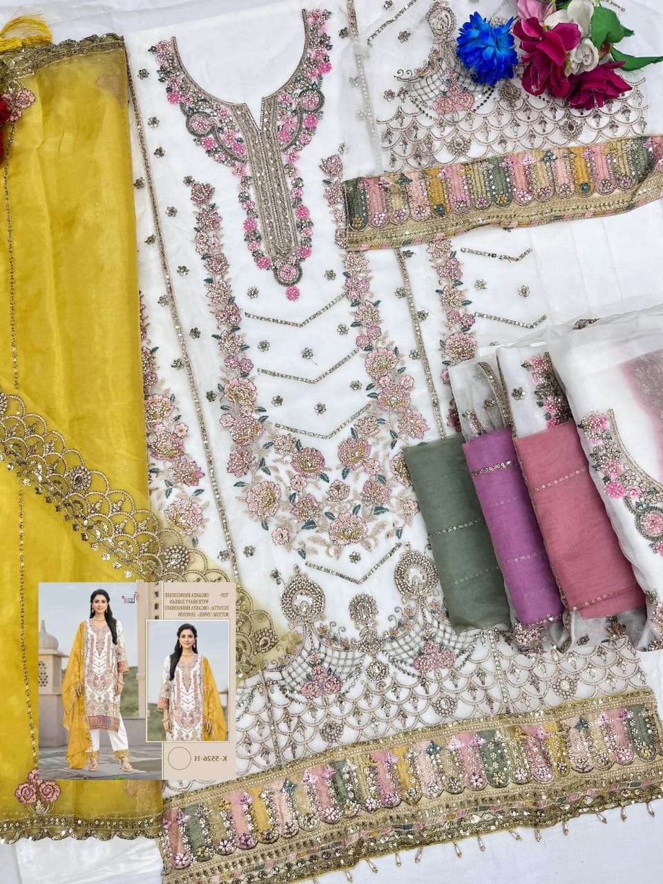 SHREE FAB K 5526 COLORS VOL 2 PAKISTANI ORGANZA DESIGNER SUIT WHOLESALER 