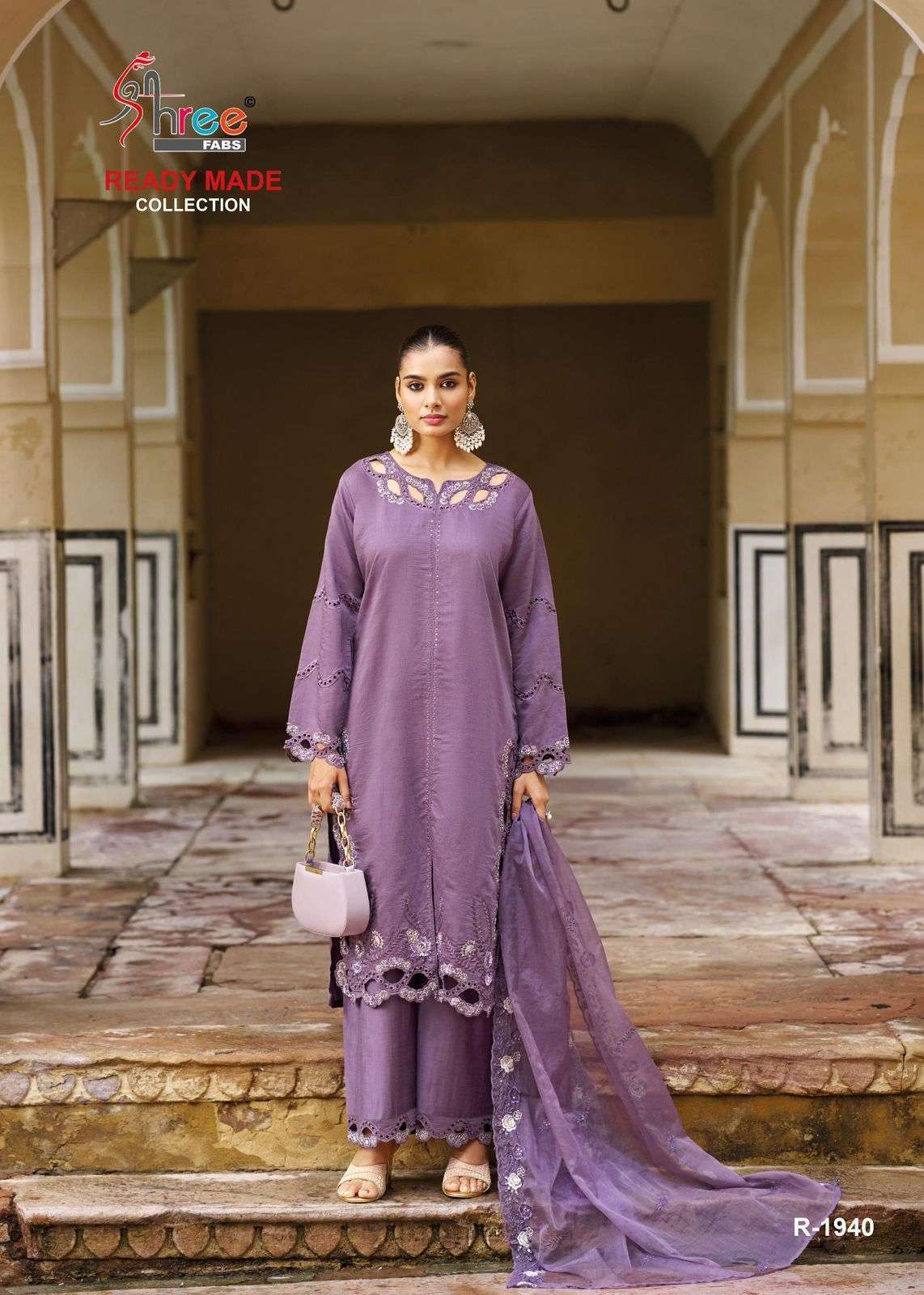 SHREE FAB R 1940 COLORS SLUB CUT WORK READYMADE DRESS EXPORTER 