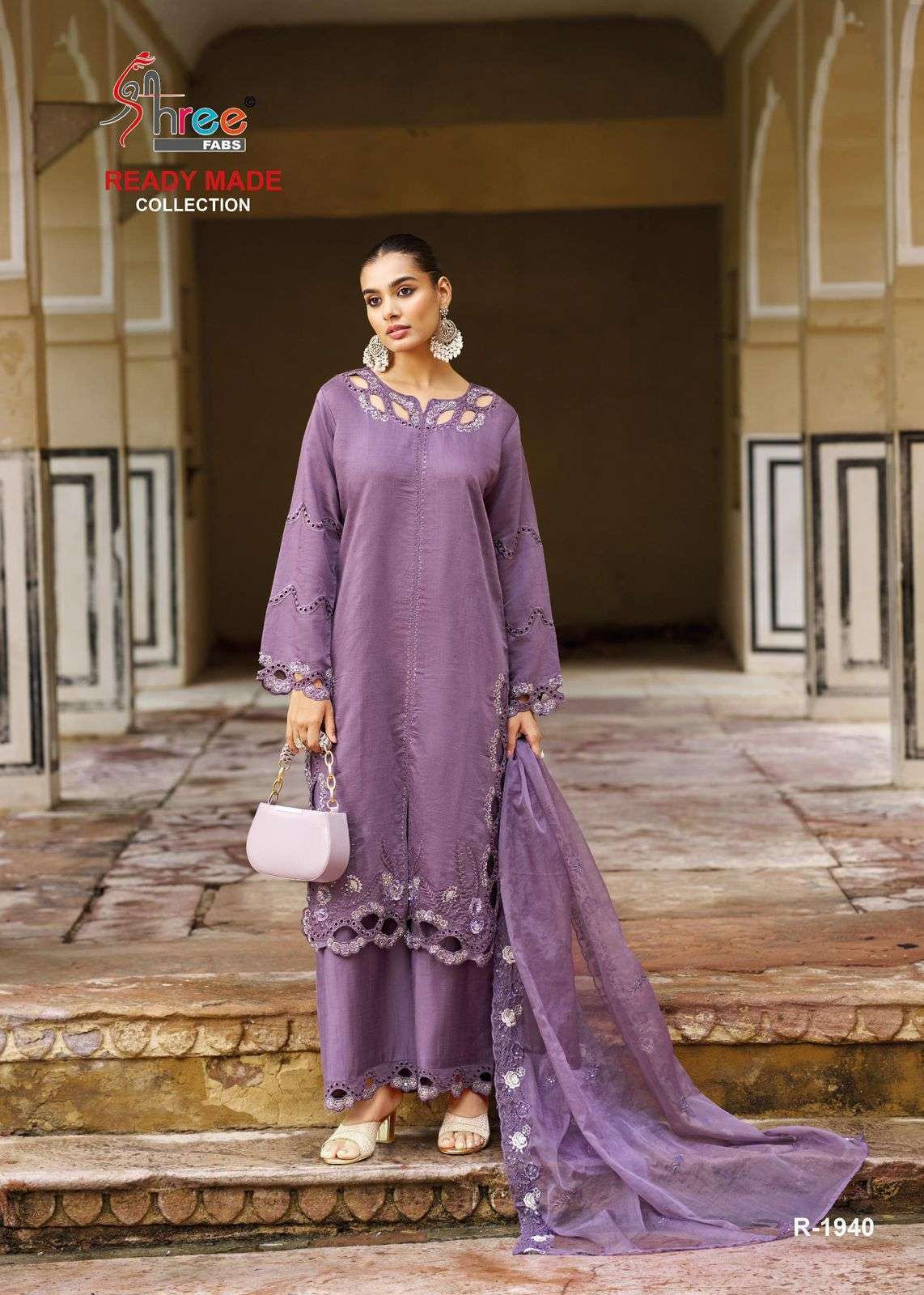 SHREE FAB R 1940 COLORS SLUB CUT WORK READYMADE DRESS EXPORTER 