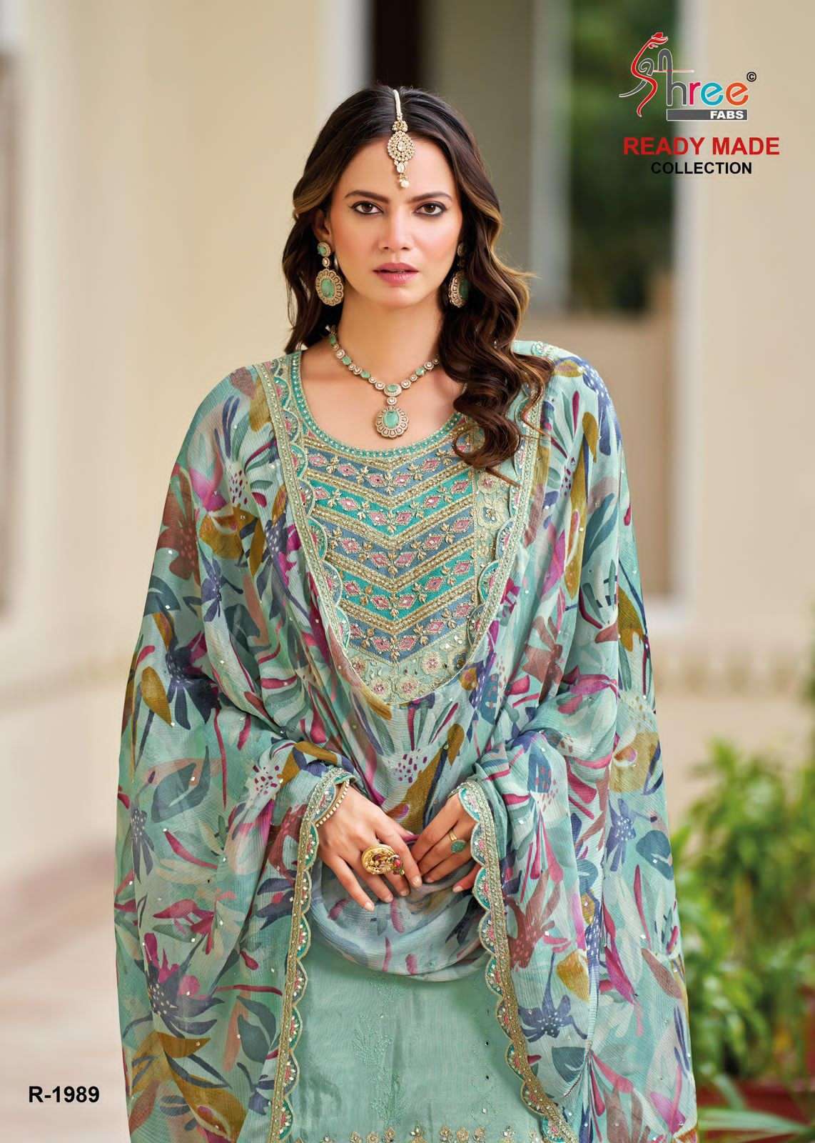 SHREE FAB R 1989 COLORS DESIGNER PAKISTANI SHARARA DRESS CATALOG WHOLESALER 