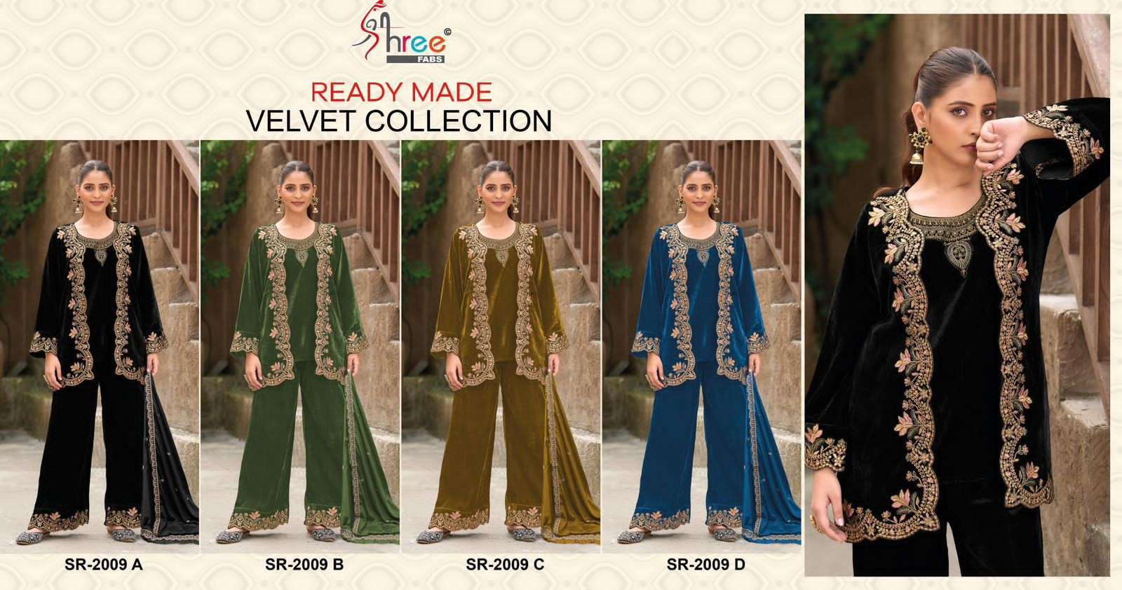 SHREE FAB SR 2009 COLORS PAKISTANI VELVET DRESS WHOLESALER 2025
