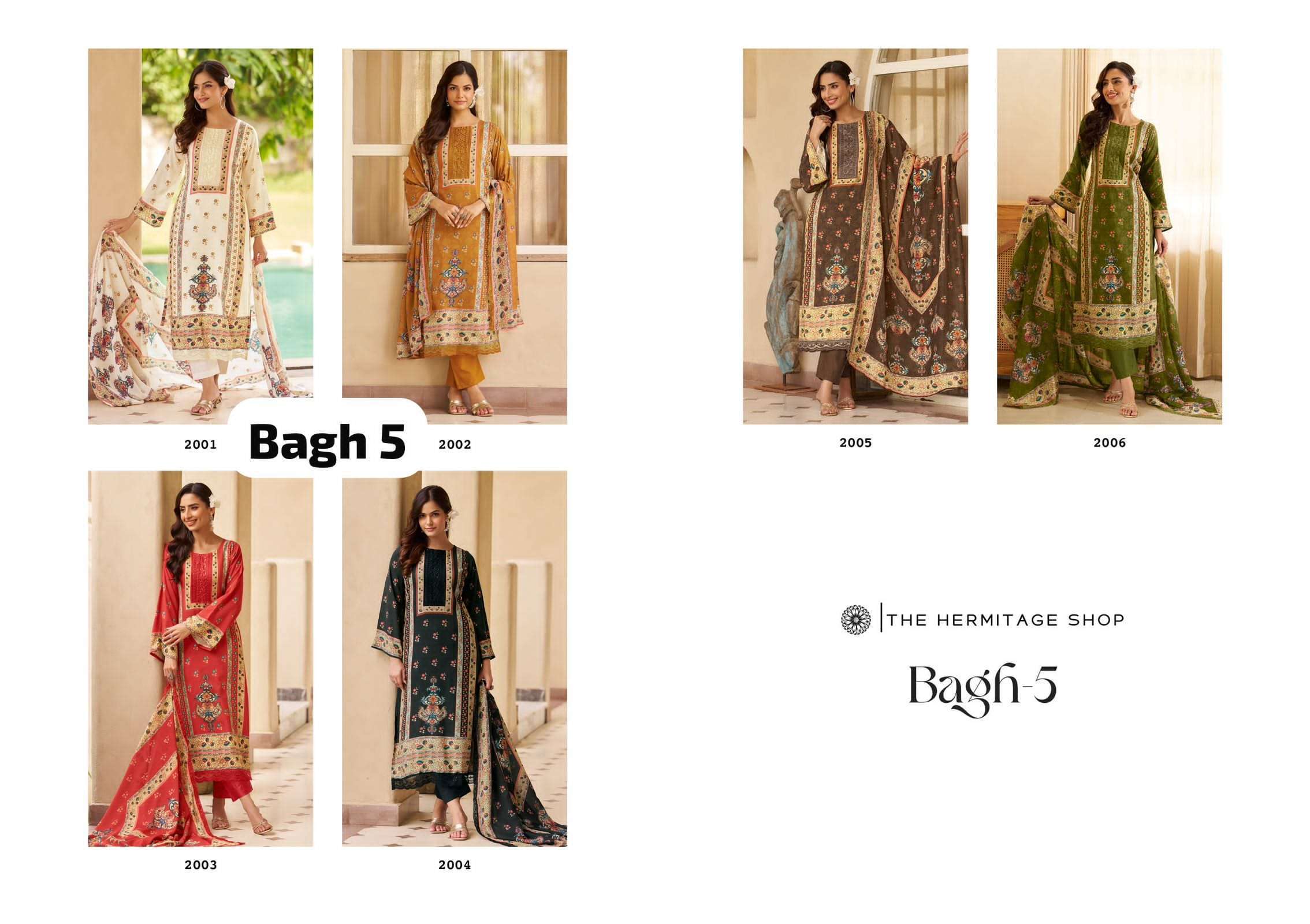 THE HERMITAGE SHOP BAGH EDITION 5 LAWN SUIT WHOLESALER 