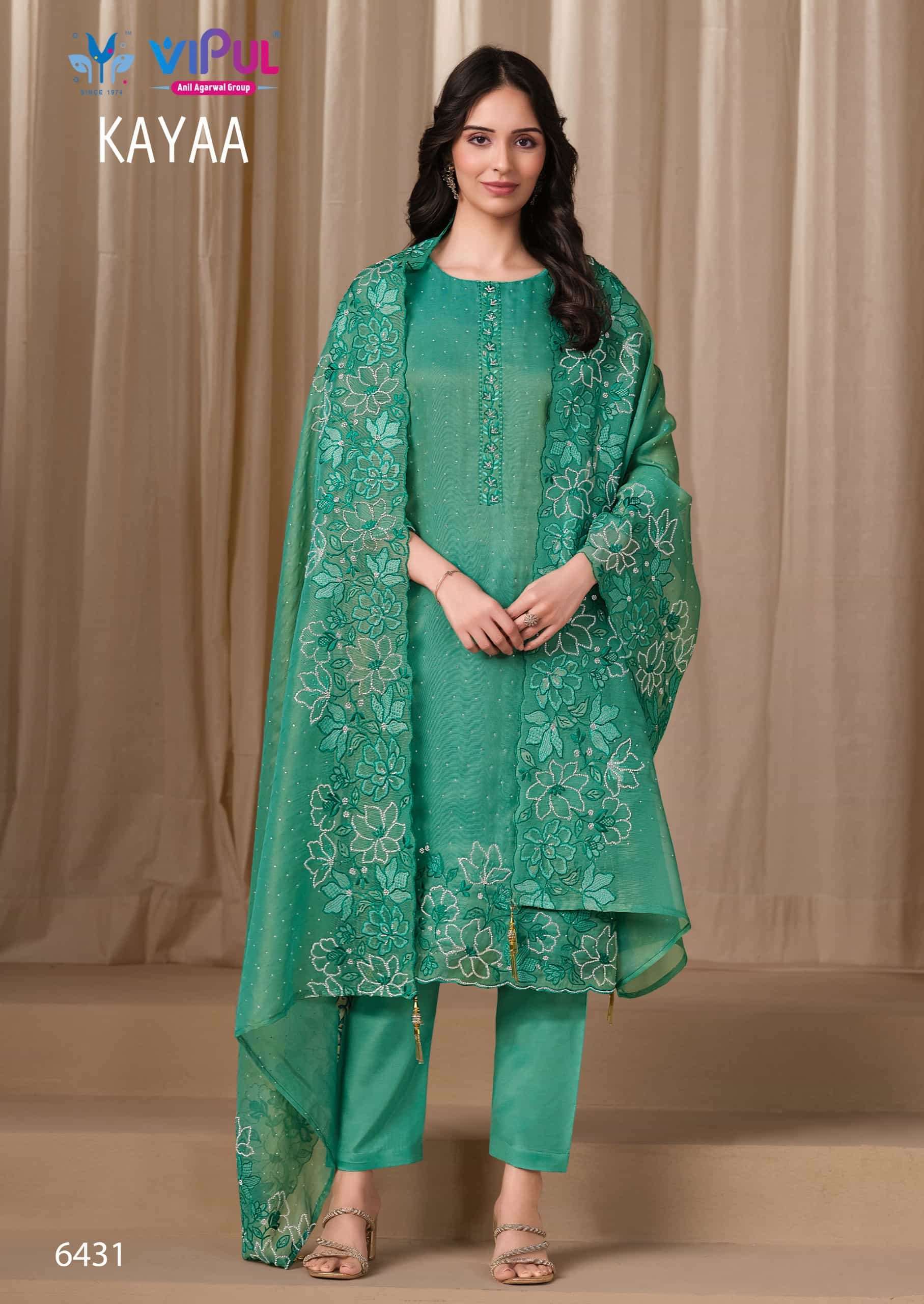 VIPUL FASHION KAYAA PARTYWEAR STYLE DESIGNER SUIT CATALOGUE BEST RATE 2025