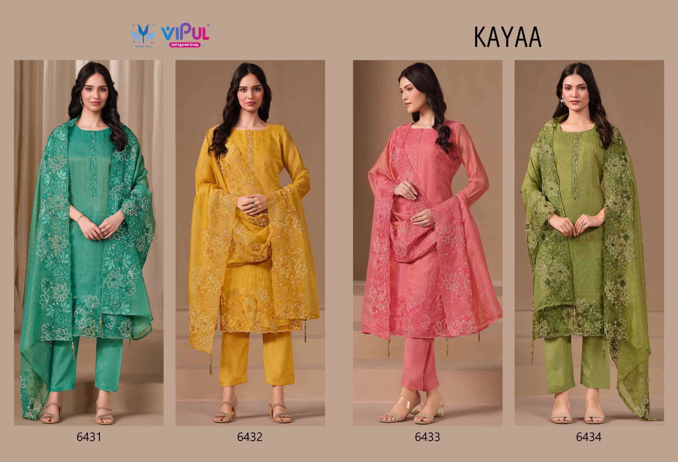 VIPUL FASHION KAYAA PARTYWEAR STYLE DESIGNER SUIT CATALOGUE BEST RATE 2025