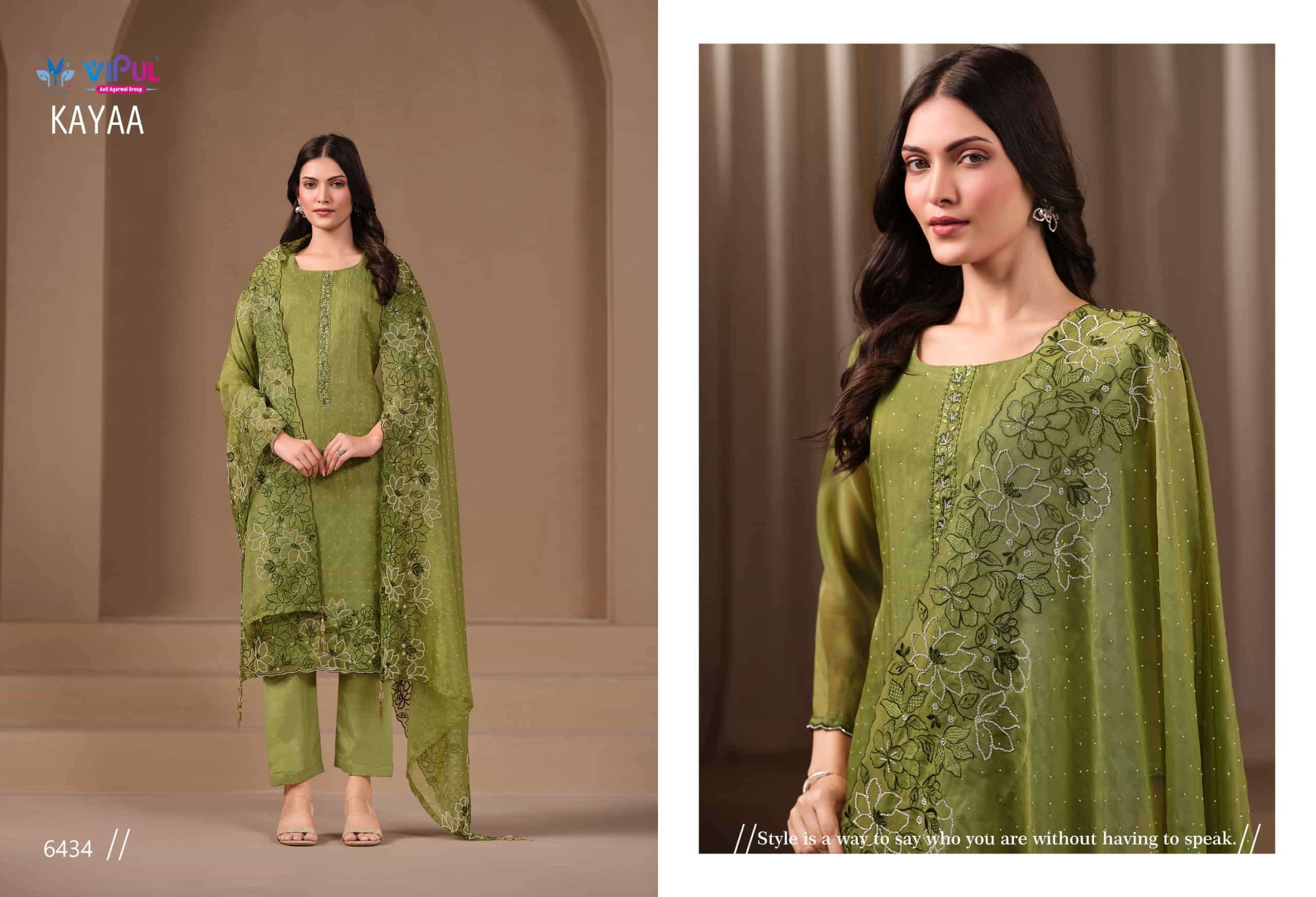 VIPUL FASHION KAYAA PARTYWEAR STYLE DESIGNER SUIT CATALOGUE BEST RATE 2025