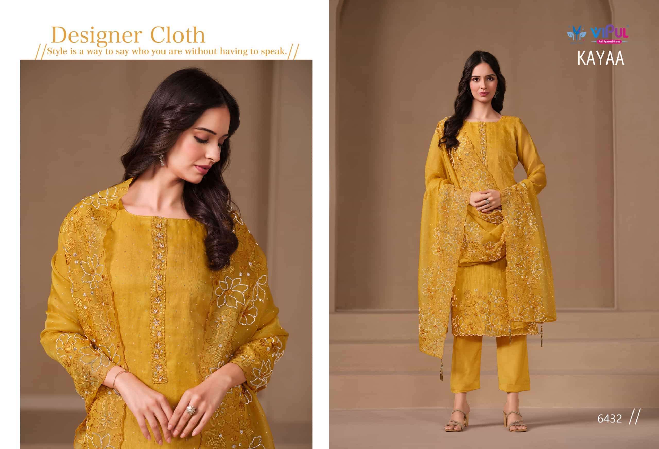 VIPUL FASHION KAYAA PARTYWEAR STYLE DESIGNER SUIT CATALOGUE BEST RATE 2025