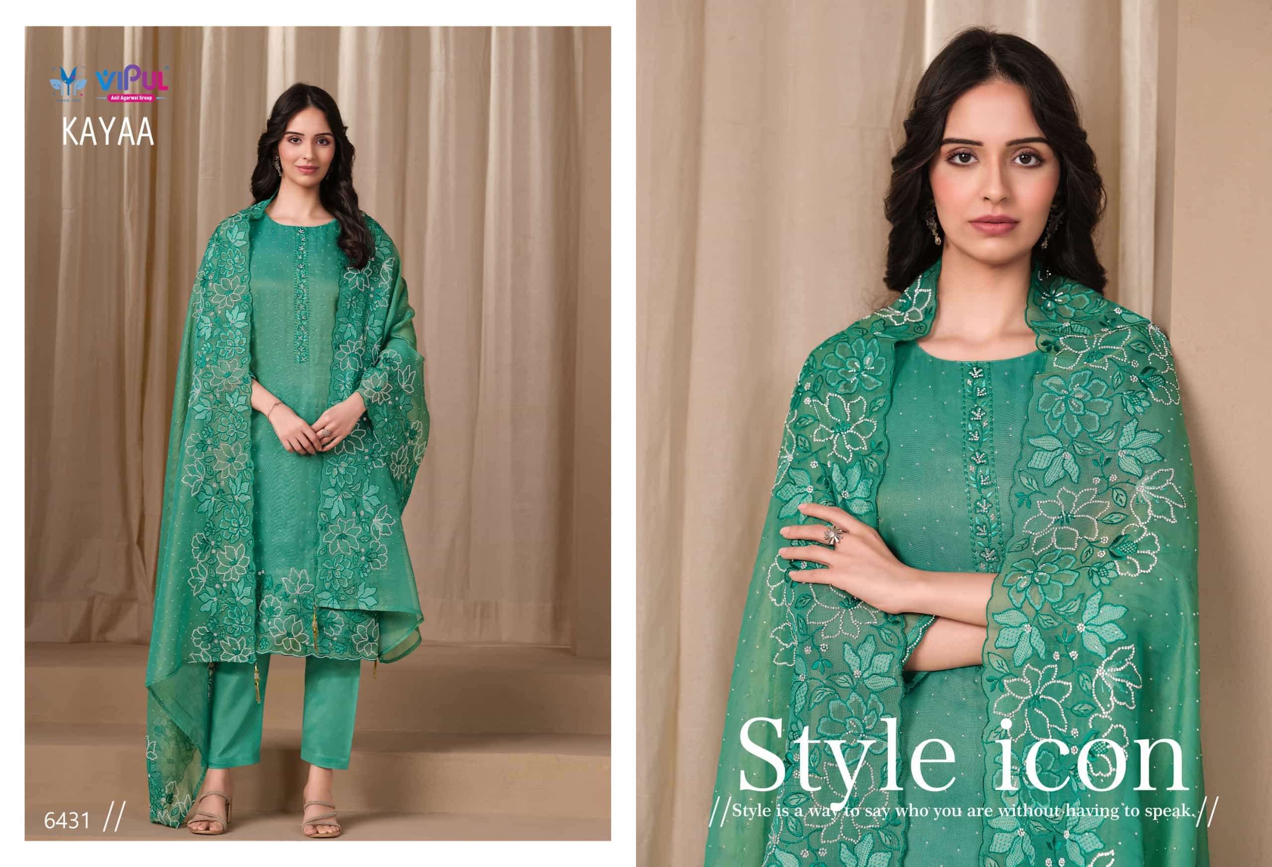 VIPUL FASHION KAYAA PARTYWEAR STYLE DESIGNER SUIT CATALOGUE BEST RATE 2025