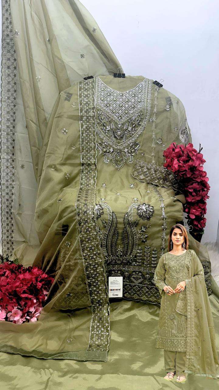 SHANAYA S 224 COLORS PAKISTANI DESIGNER ORGANZA SUIT WHOLESALER IN SURAT 